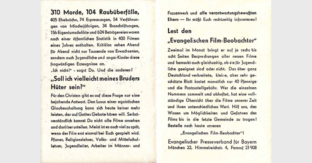 Werbeblatt aus Bestand: AEKR Boppard; Rückseite; 165 x 118 mm