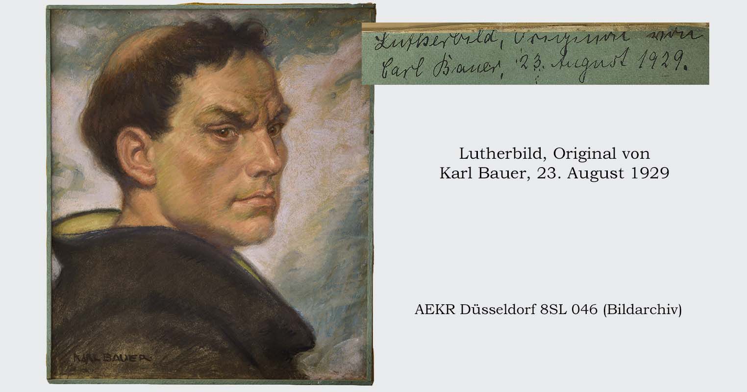 Lutherbild Original Pastellzeichnung von Karl Bauer
