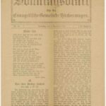 Eine Kriegsausgabe des „Sonntagsblatt für die Evangelische Gemeinde Hückeswagen“ 1916